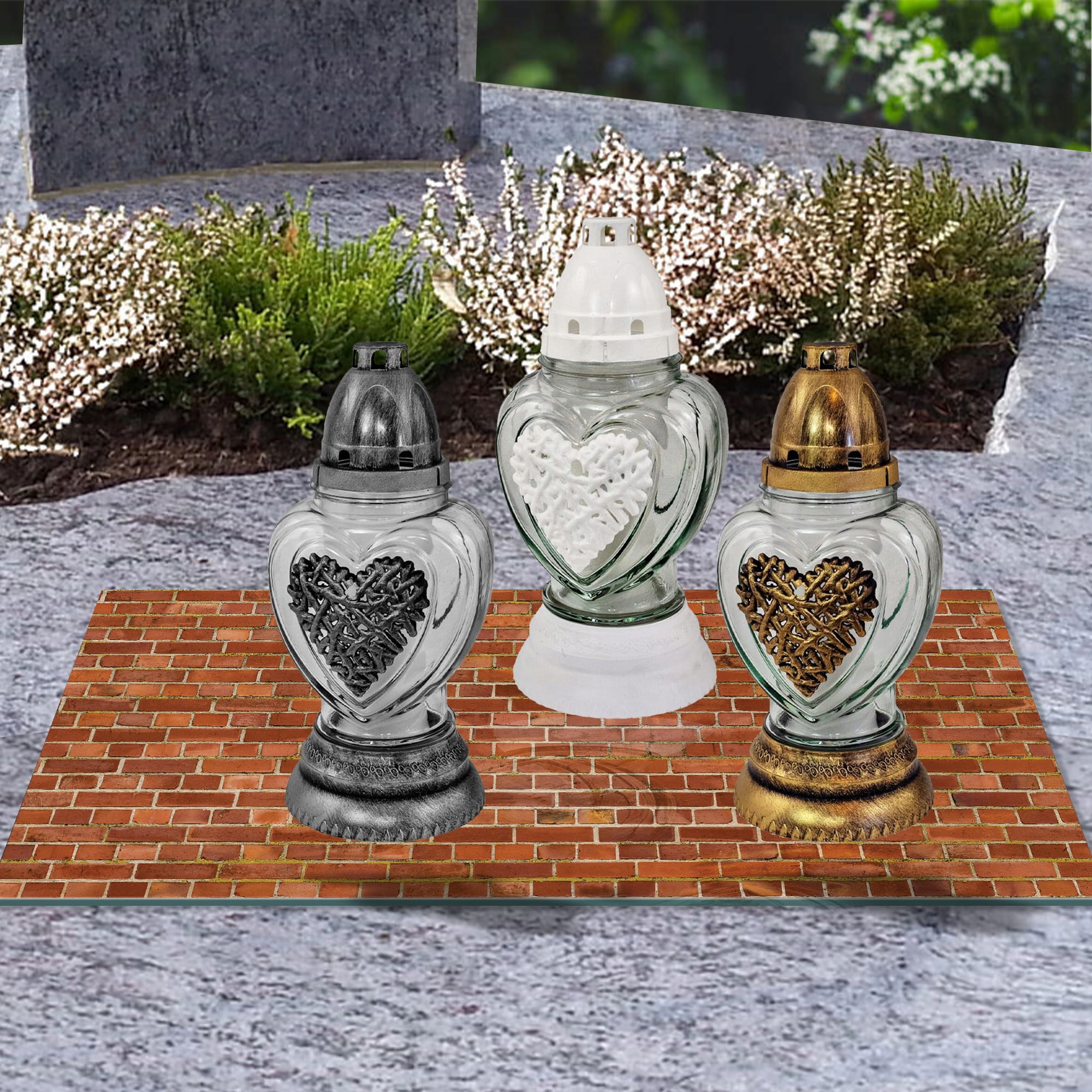 SZKLANA PODSTAWKA POD ZNICZE 60x30cm Rudy mur 193d Materiał szkło hartowane