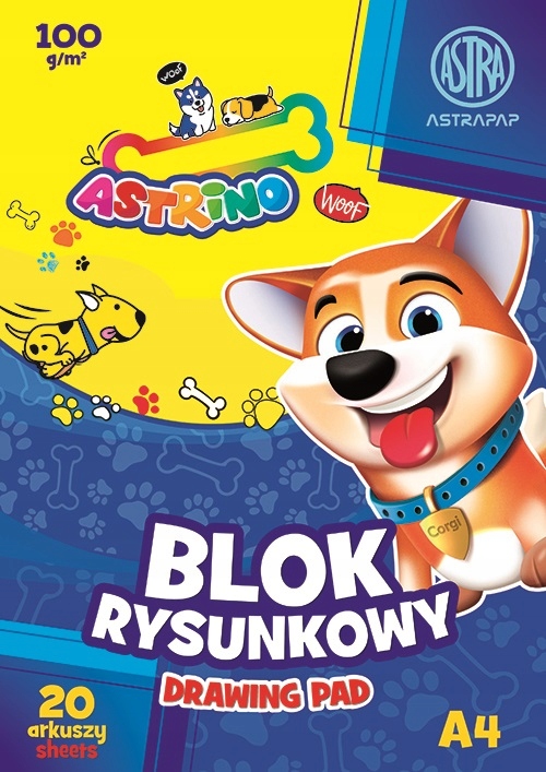 ASTRINO BLOK RYSUNKOWY A4 20 biały z pieskiem