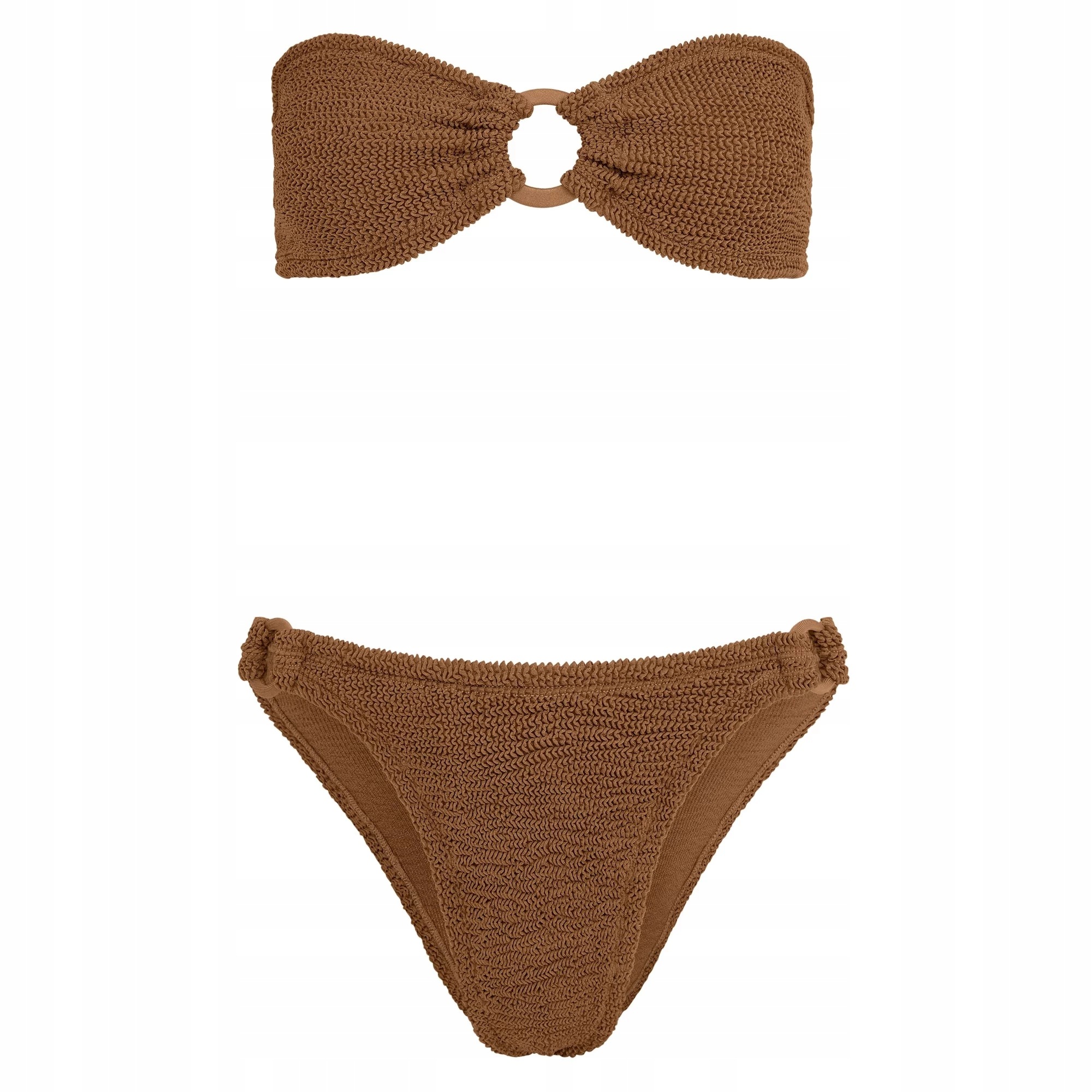 Bikini Gloria s fabric hoop metallic cocoa One size Hnědá Hunza G