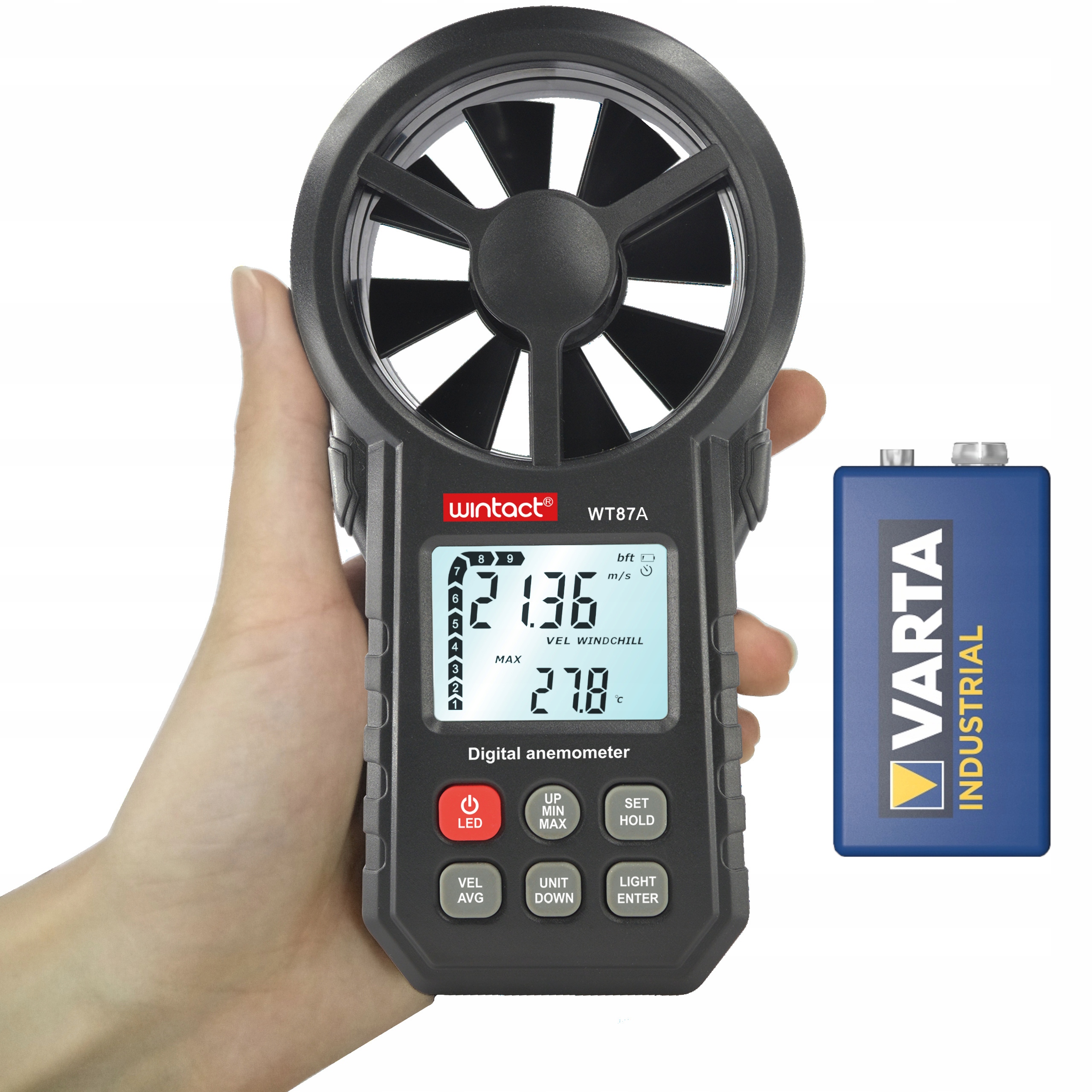 Anemometr Wiatromierz Miernik Wiatru i Temperatury Precyzyjny Pomiar Czuły