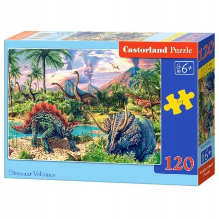 

Puzzle 120 el. Dinozaury przy wulkanach Castorland