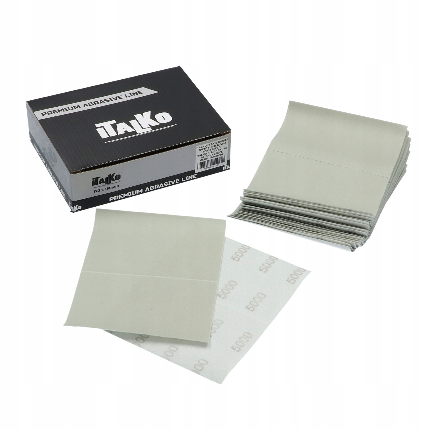 ITALKO FLEX PAPIER ŚCIERNY ARKUSZ 170x130mm P5000