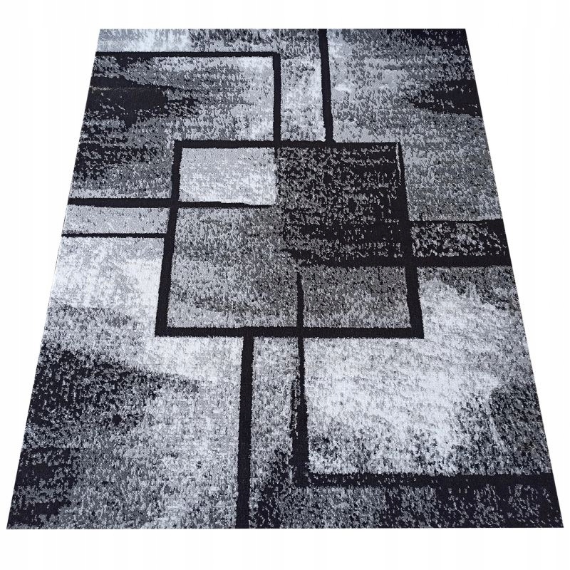 

Dywan szary geometryczny tani Bcf 80x150