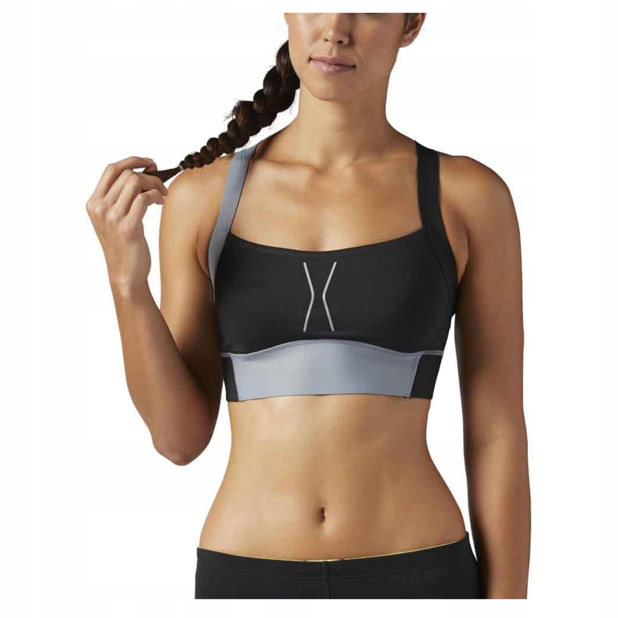 Stanik Treningowy Fitness kompresyjny czarny Reebok Compression L