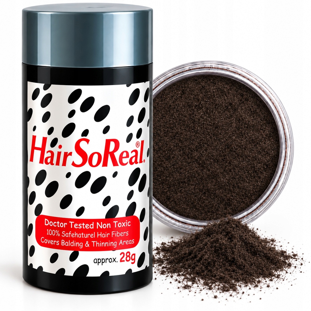 Hair So Real 28g Hsr Vlákna pro zahuštění vlasů Usa HairSoReal Tmavě hnědá