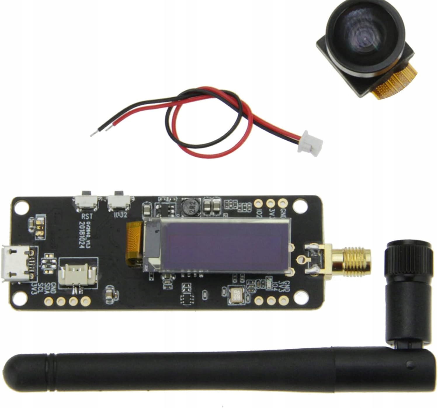 ProRock ESP32 Modul s Kamerou OV2640, 0.91" Oled Displejem, WiFi a Bluetooth