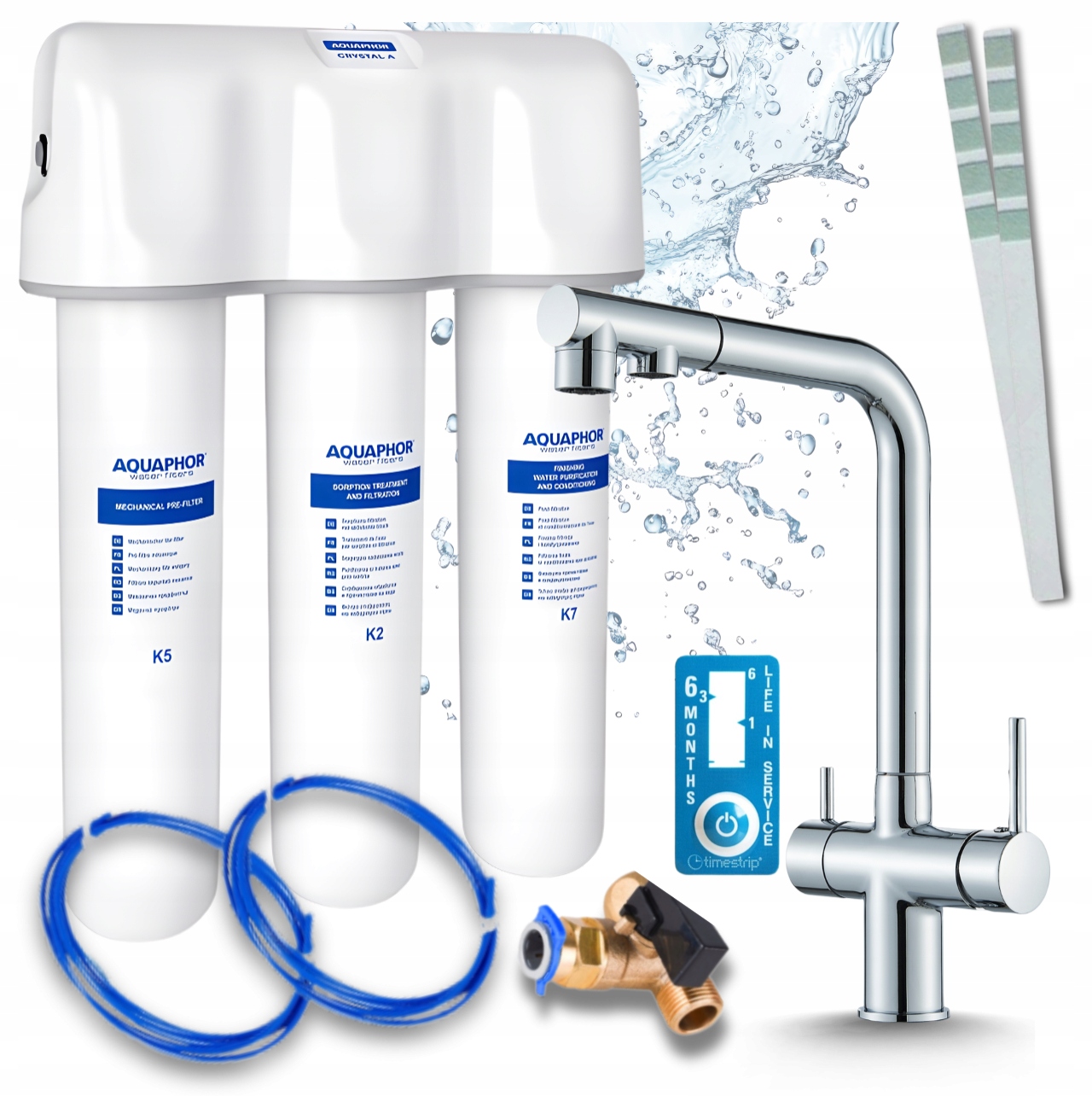 Podskříňkový Filtr Aquaphor Křišťál A Kuchyňská Baterie Stříbrná Stojánková