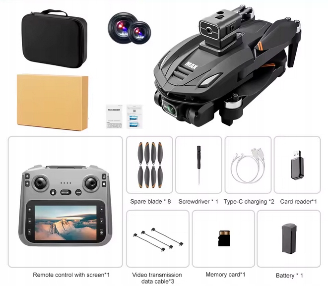 V168 Pro Max Dron Gps z kamerą 8K WiFi Fpv 360 Ekran omijanie przeszkód