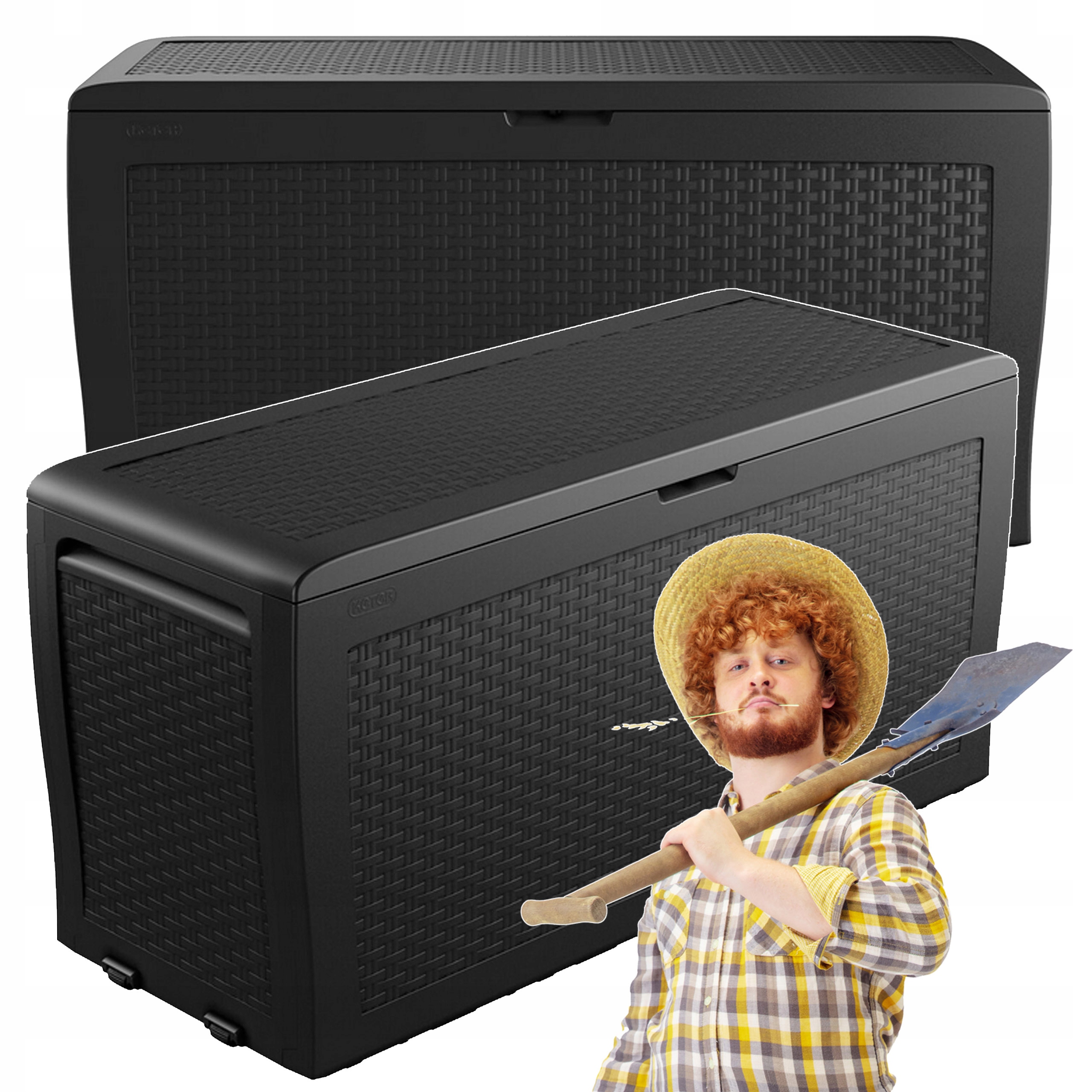 Skrzynia Ogrodowa Balkonowa Keter Samoa Rattan 270L Antracyt