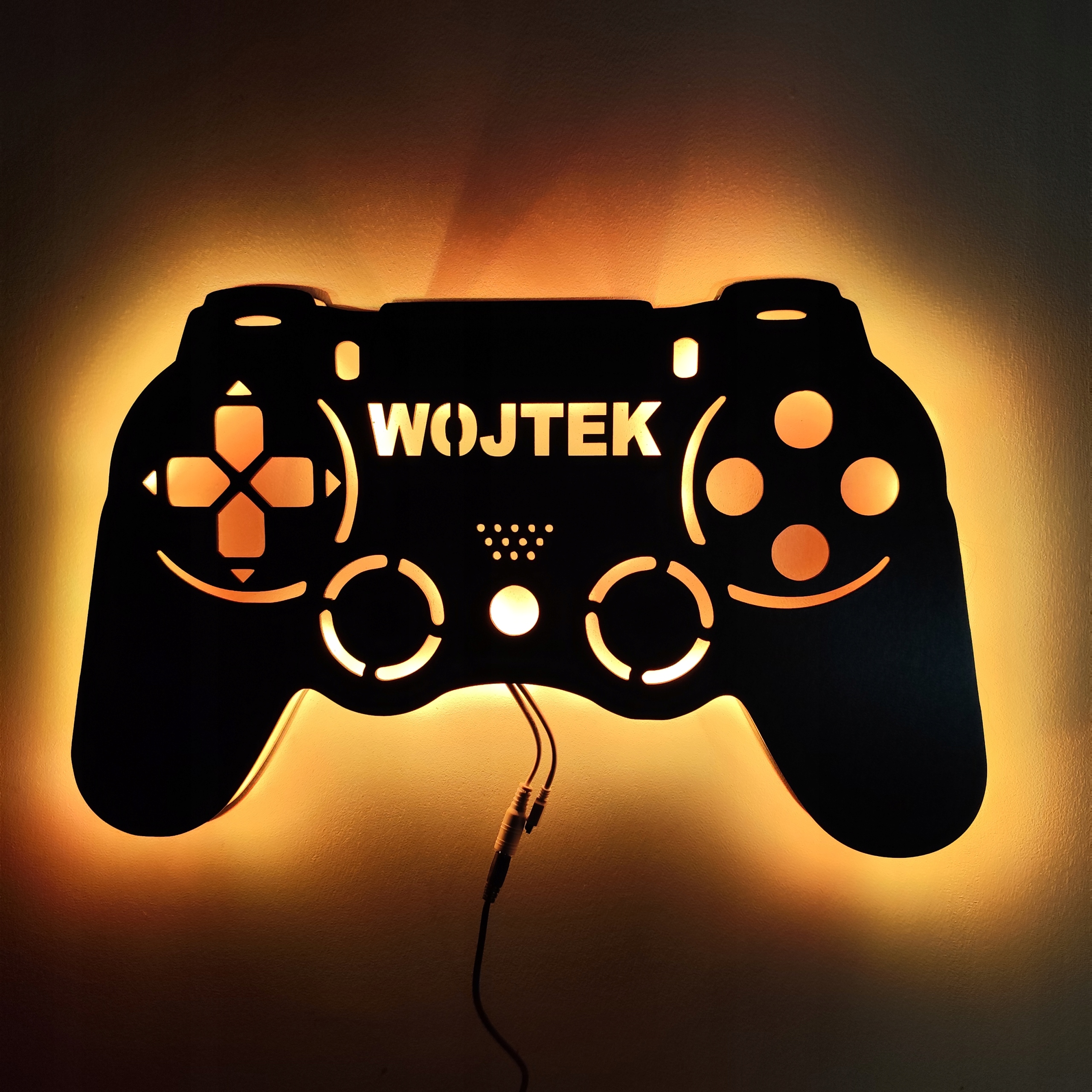 Noční Lampa 3D Gamer Pad Rgb personalizovaná s dálkovým ovládáním Dárek pro hráče