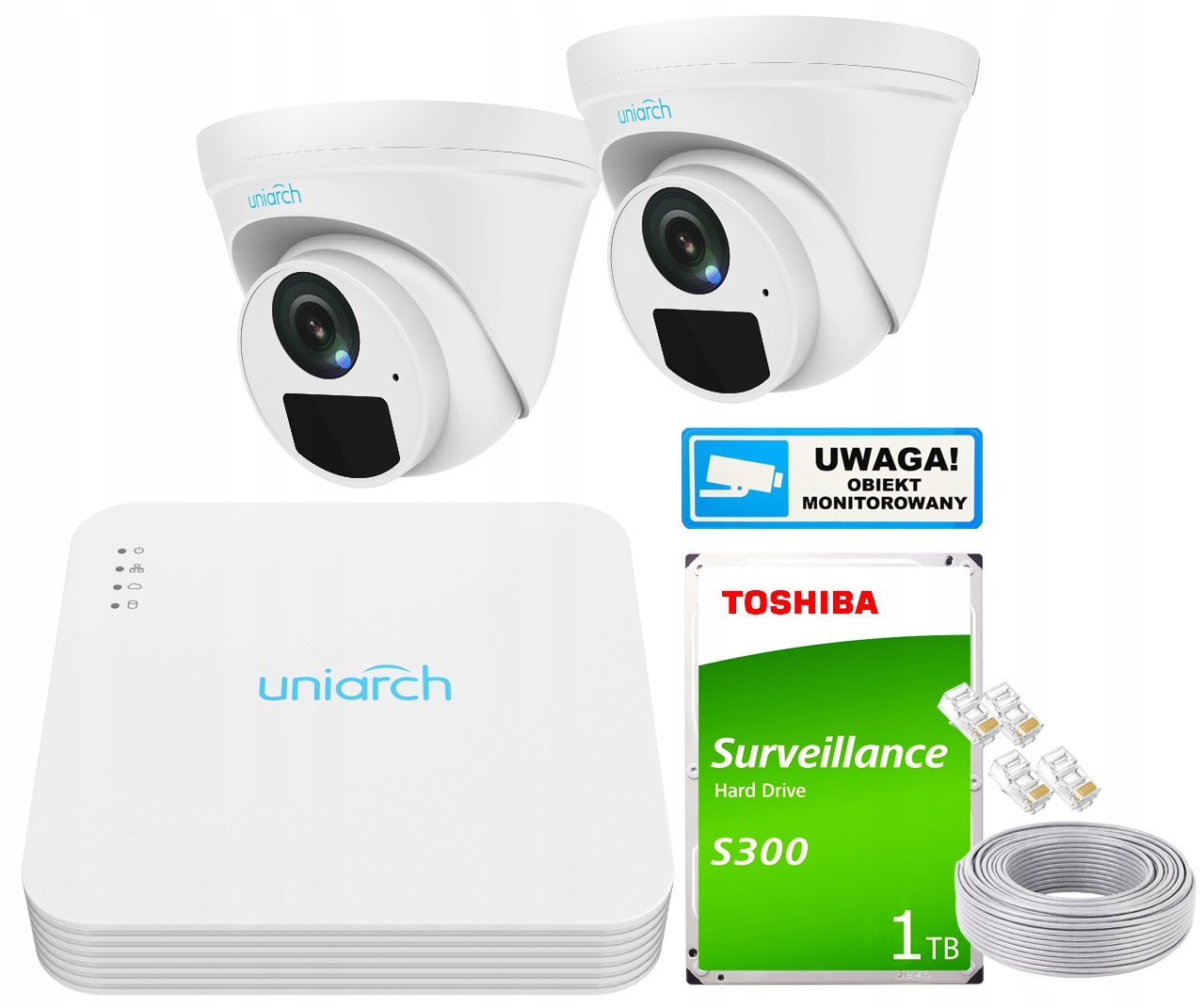 Monitoring domu IP PoE 2x FullHD Aplikacja Uniarch