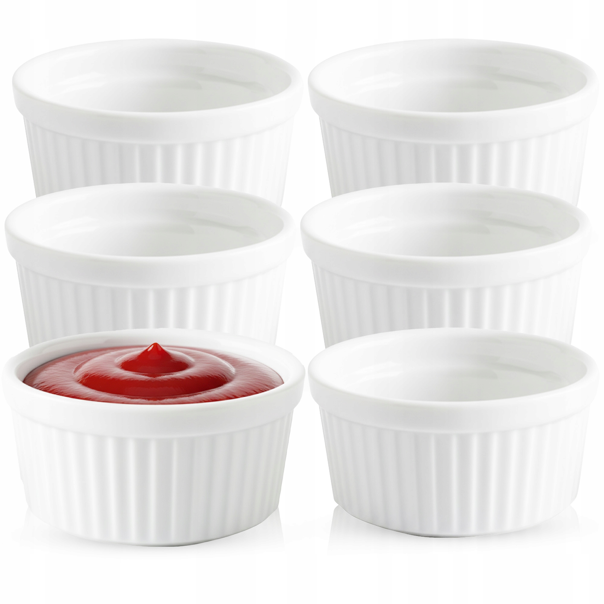 6x MISECZKA PORCELANOWA MAŁA NA SOSY DIPY 7 CM DIPÓWKA NACZYNIE DO SOSÓW