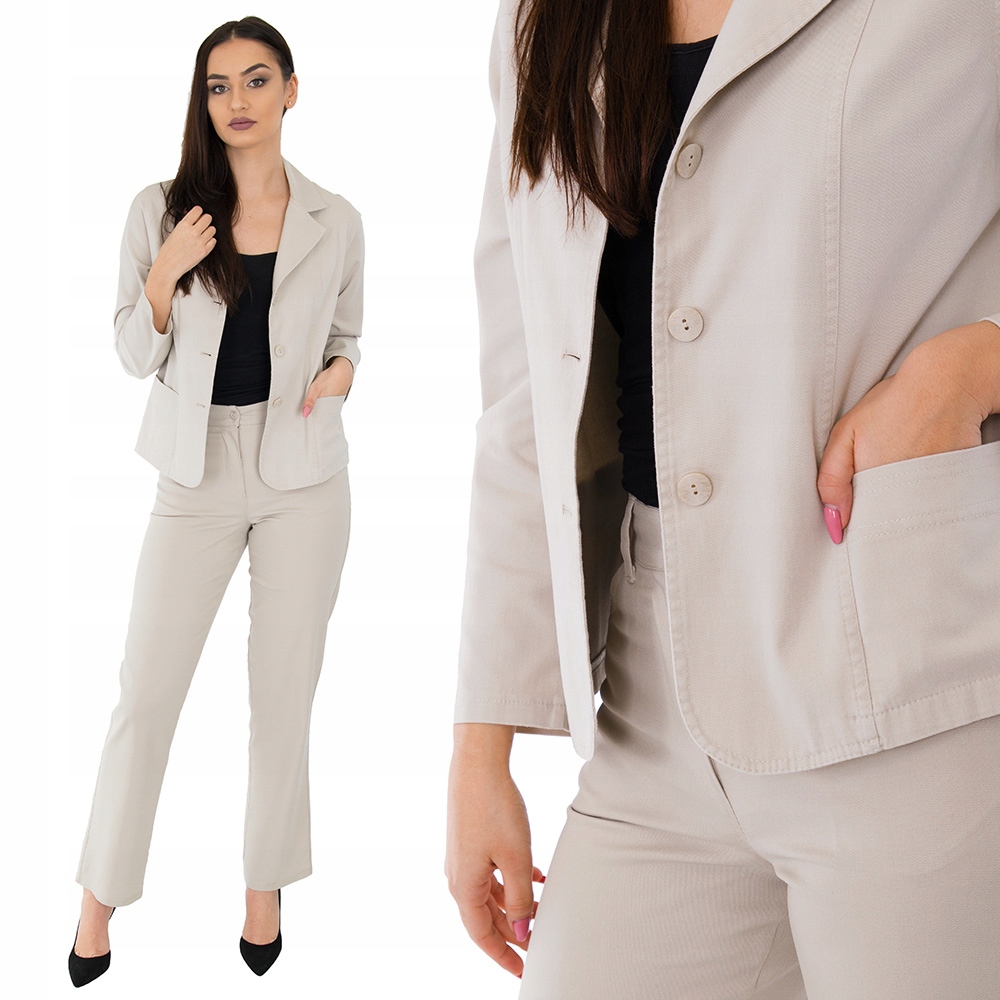 

Żakiet Marynarka Bawełna Klasyk beżowy r.44