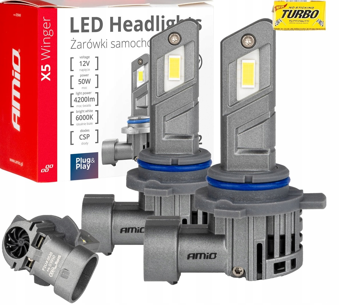 2x HIR2 6000K Canbus Mocne Białe Żarówki samochodowe Led seria X5 Winger