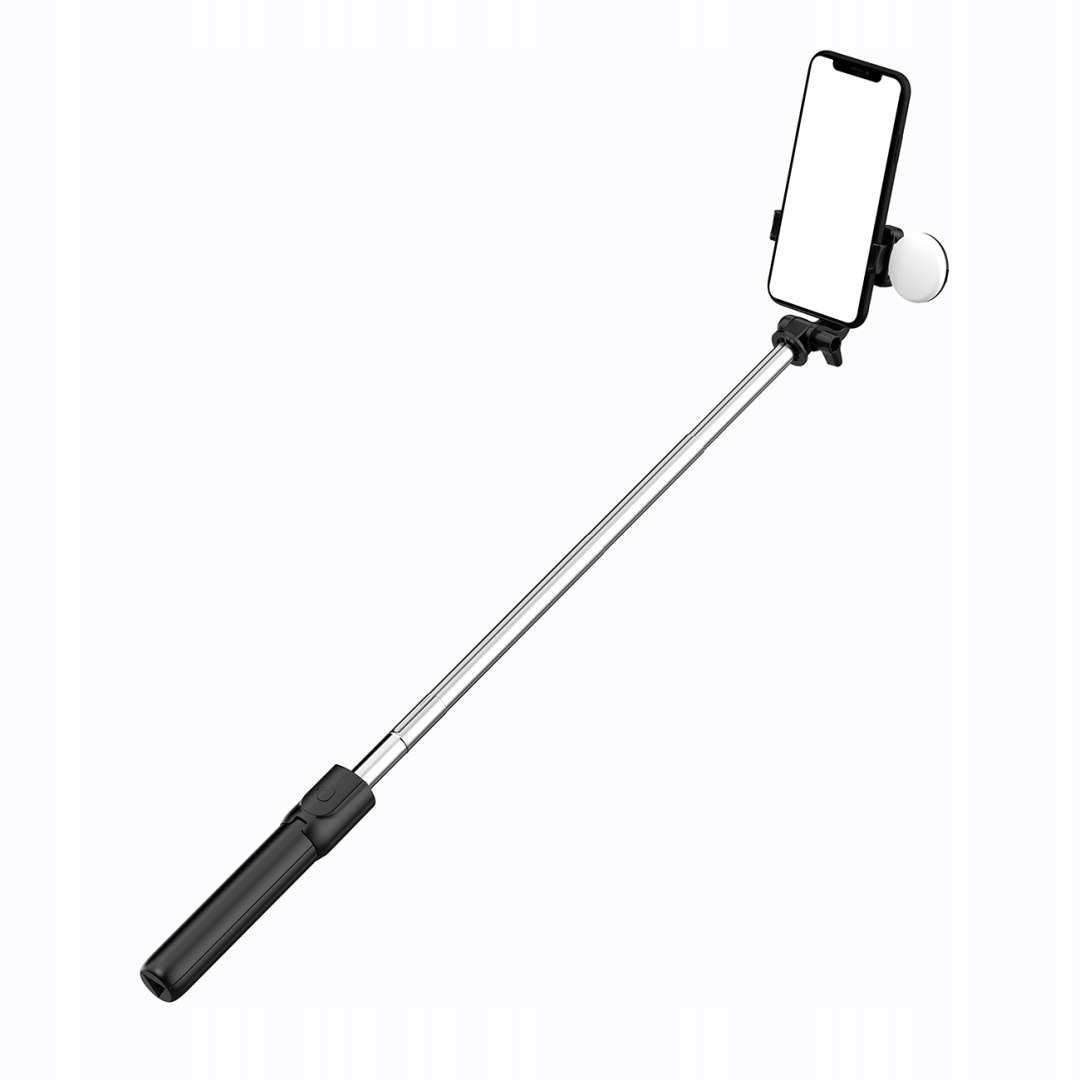 Selfie stick teleskopowy z pilotem lampka Led stojak tripod na telefon 0.