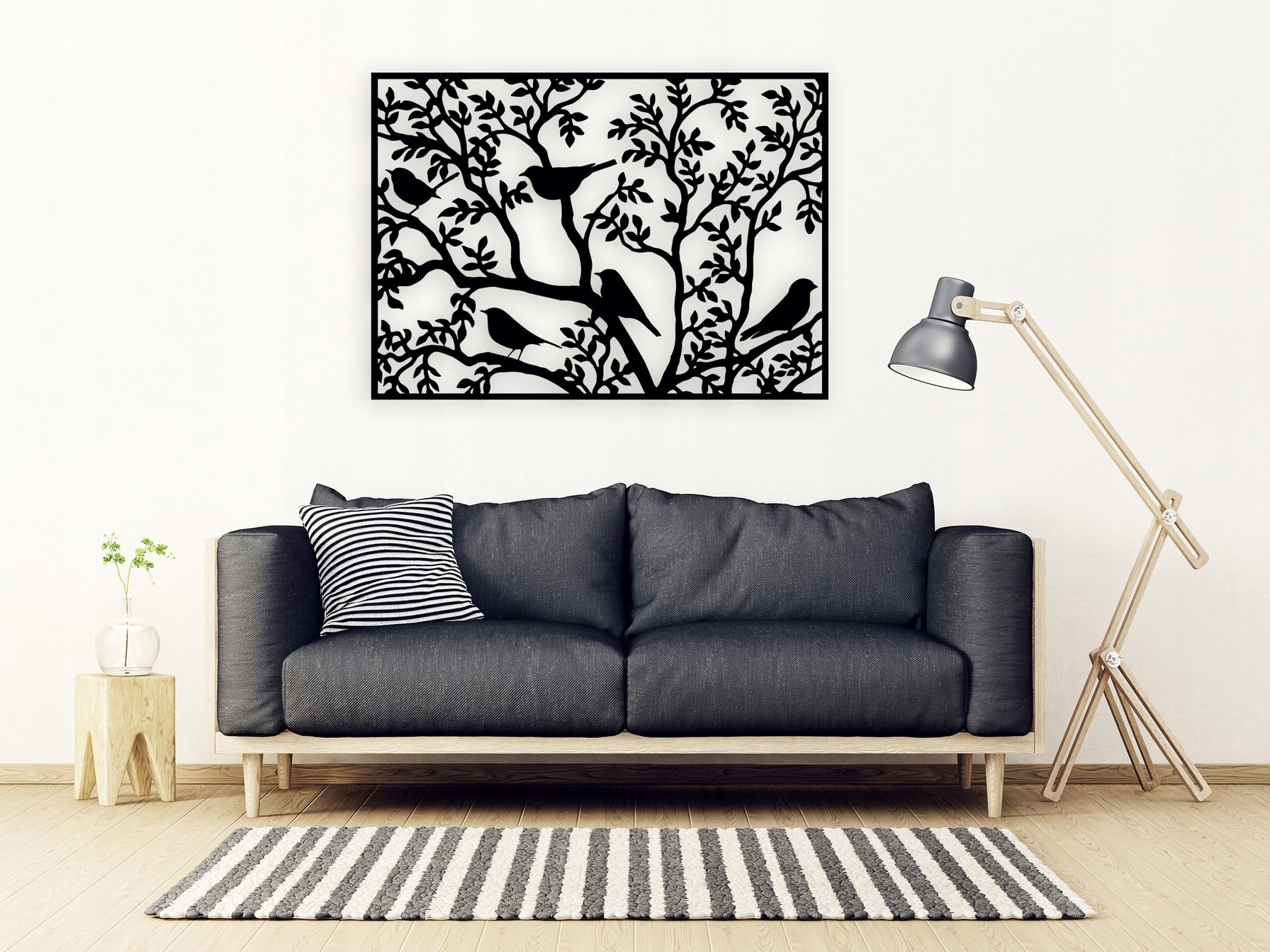 Dekoracja ścienna A67 PTAKI NA GAŁĘZIACH 110x79 cm Marka inna