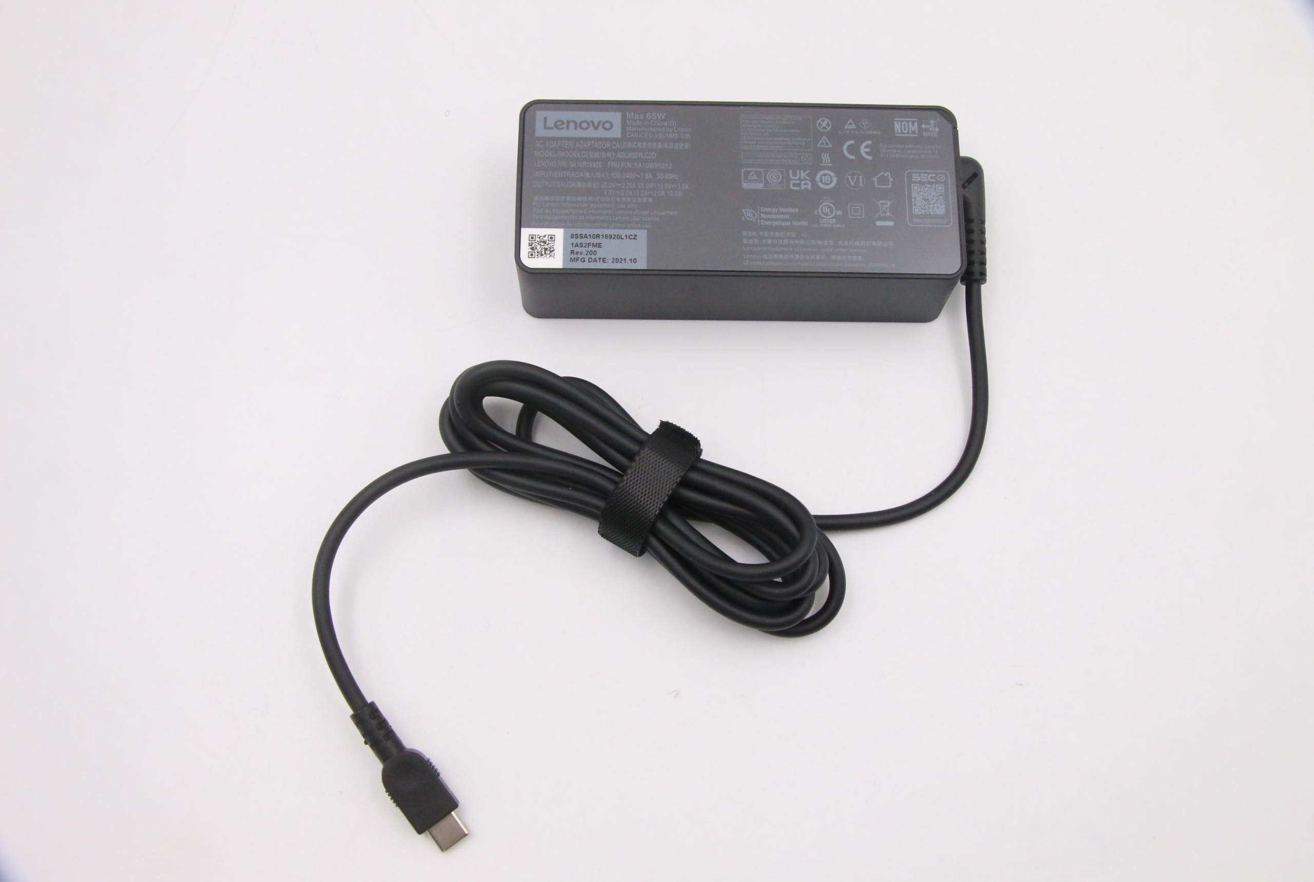 Lenovo Nabíječka, 65W, 20/15/9/5V, 2P, Ww, Ltn, 5A10W86253