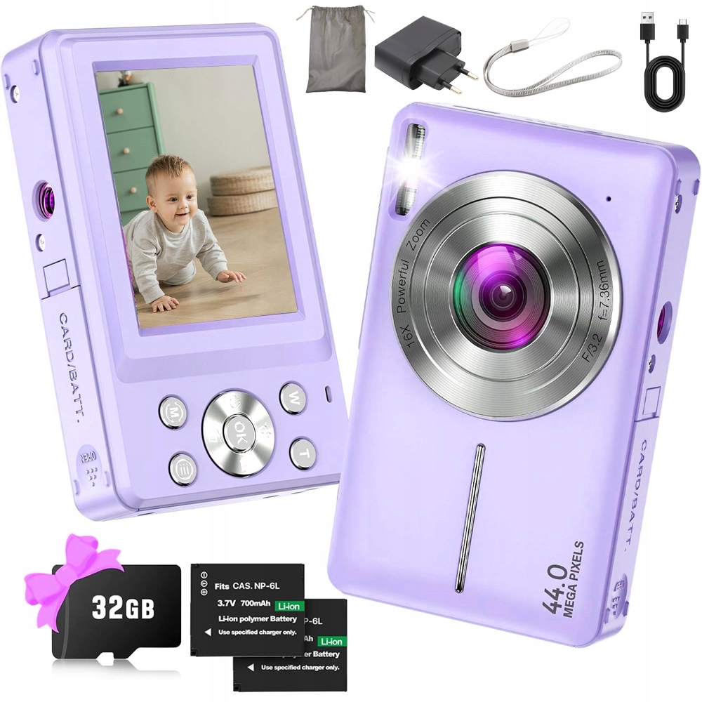 Digitální Kompaktní Fotoaparát Pro Děti Hd 1080P 44MP 16X