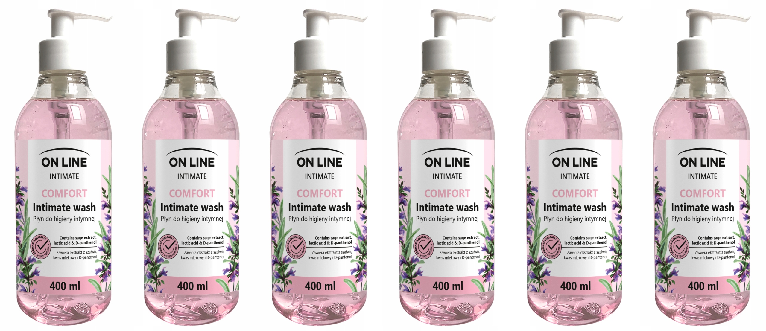 Tekutý přípravek pro intimní hygienu On Line 400 ml 6 Ks