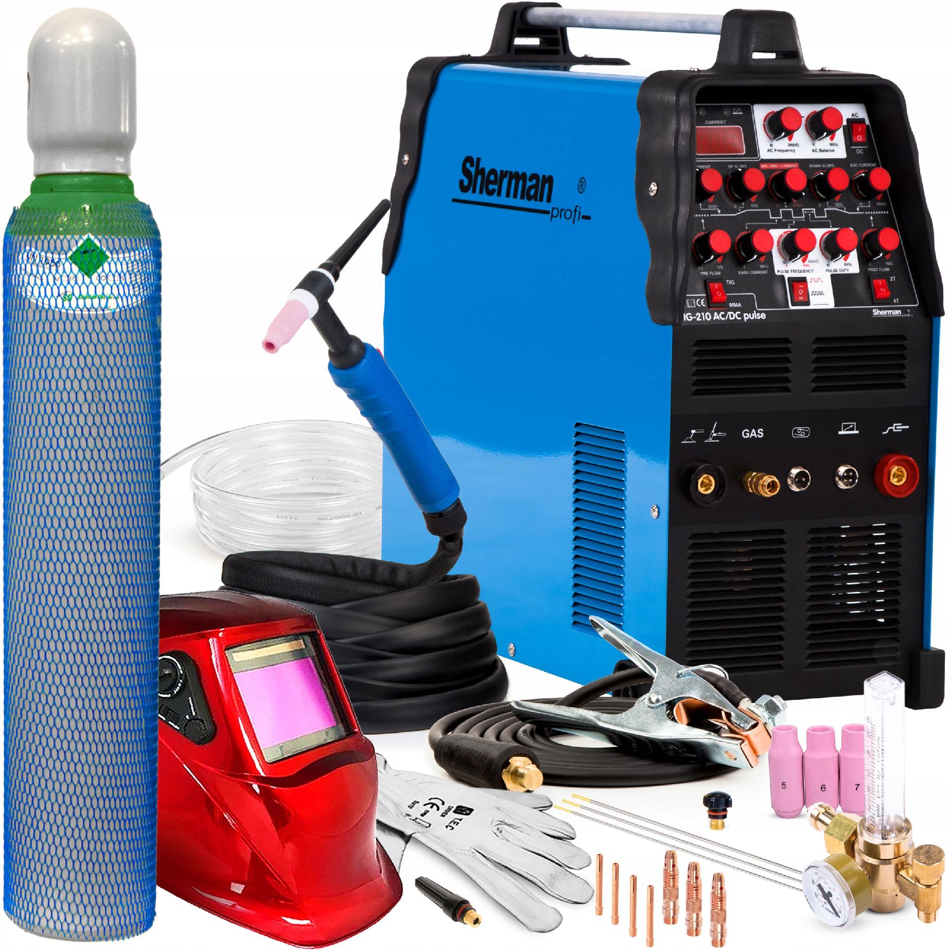 Invertorová Svářečka Inverter Sherman Tig 210 Ac DC Pulse Mma 230V 200A Alu