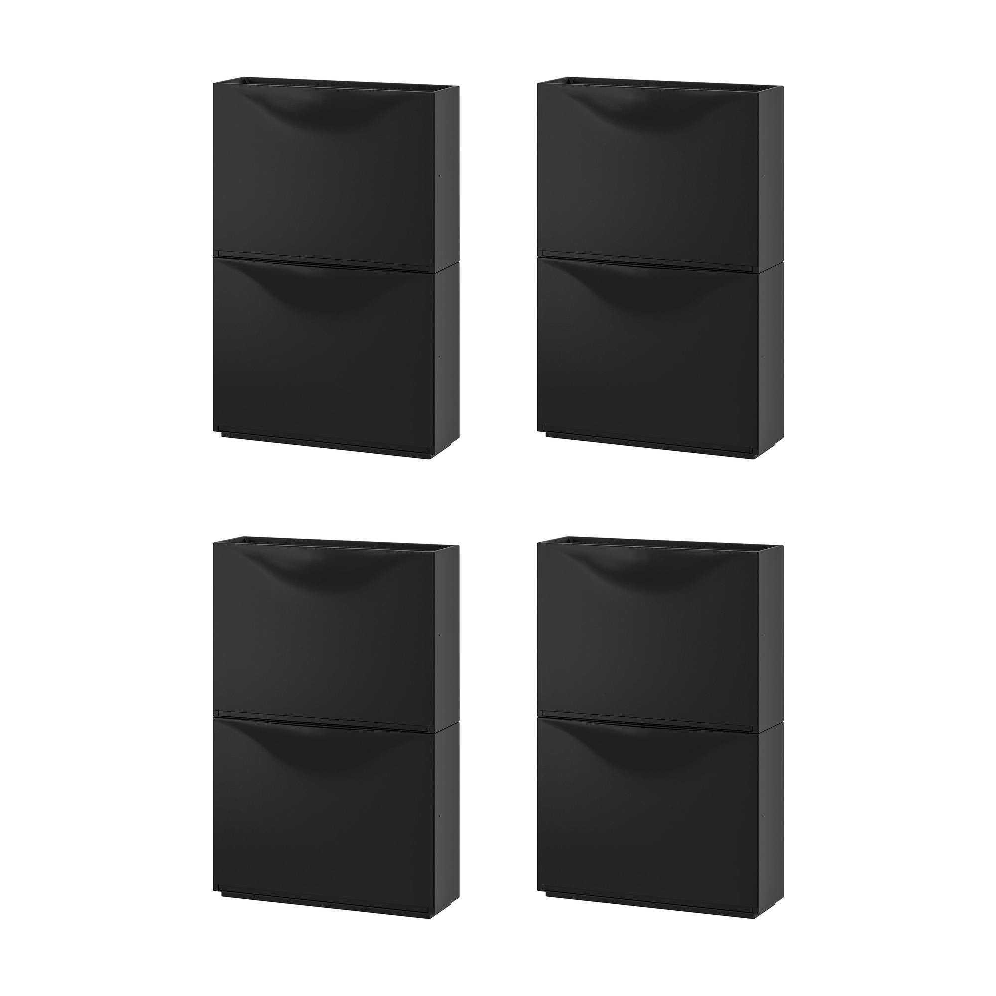 4 szt. Szafka na buty Trones czarna 52x18x39 cm praktyczna organizacja