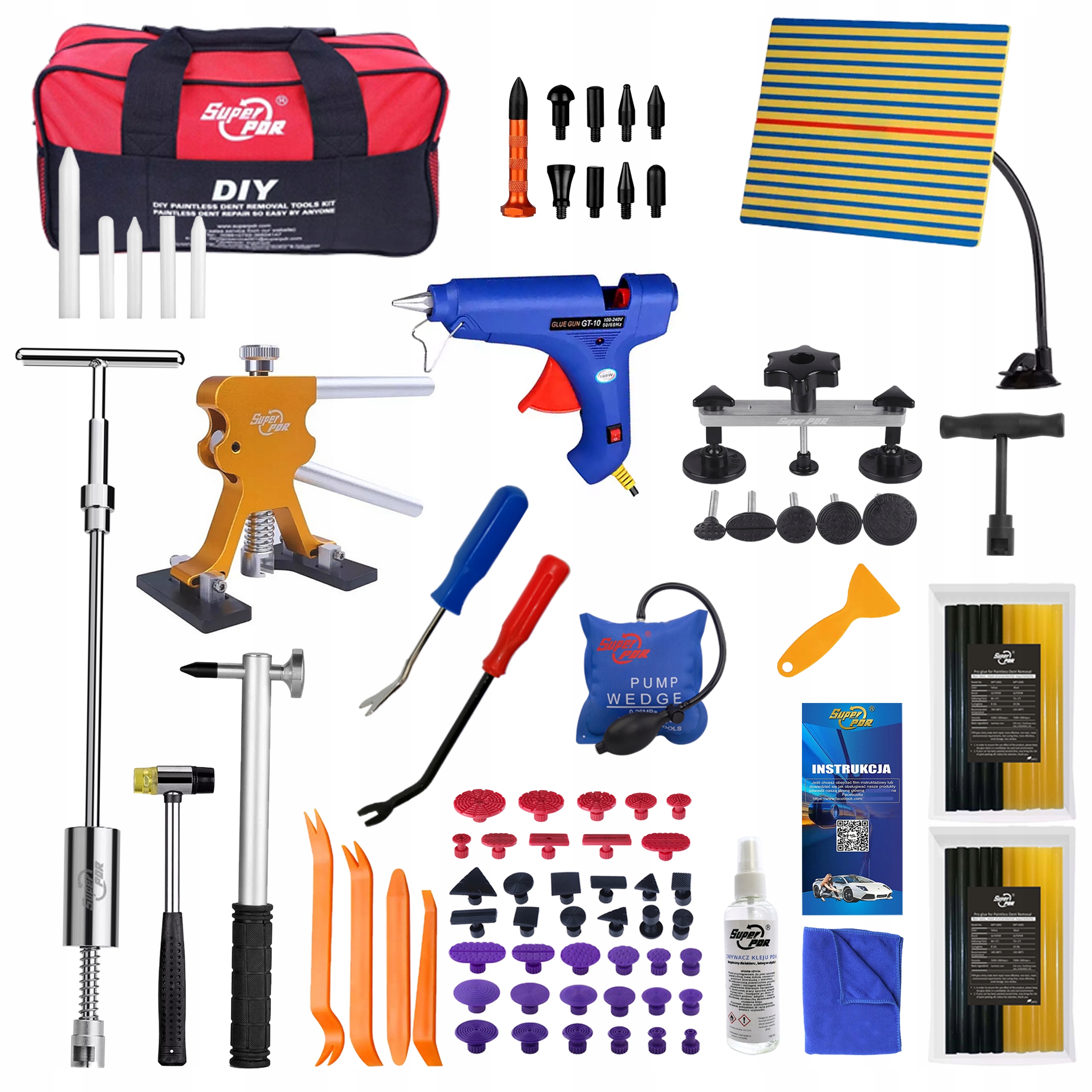 Sada nástrojů pro opravu vytahování promáčklin karoserie pdr