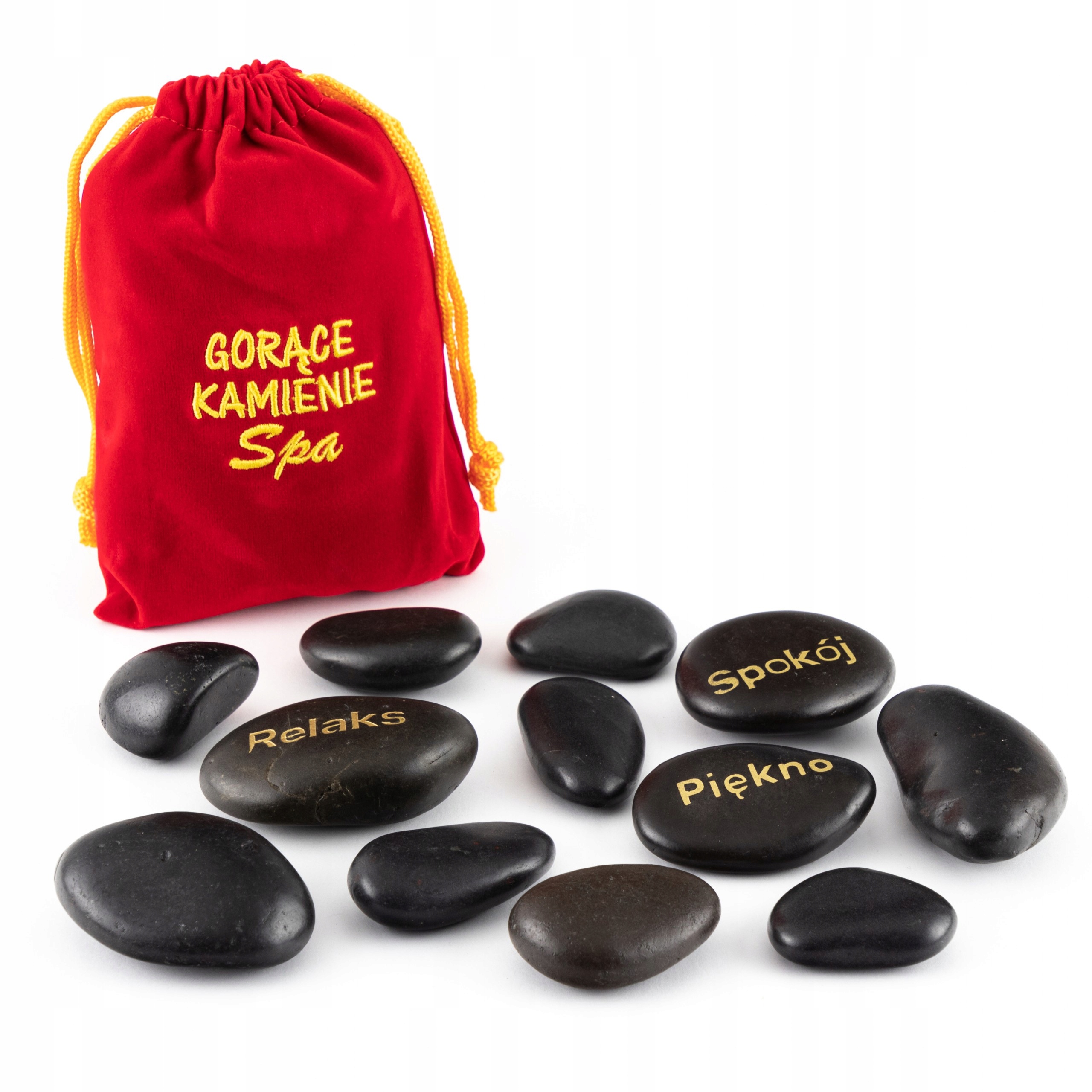 (hs) Gorące kamienie do masażu 12 szt (pl) Oryginał