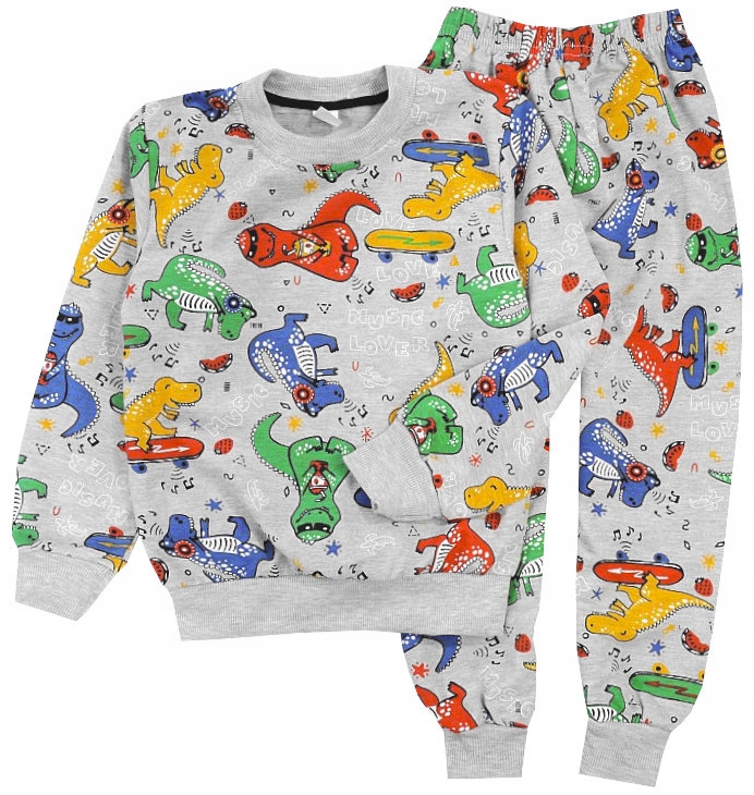 DRES KOMPLET SPODNIE BLUZA DINO szary 3/4 J153S