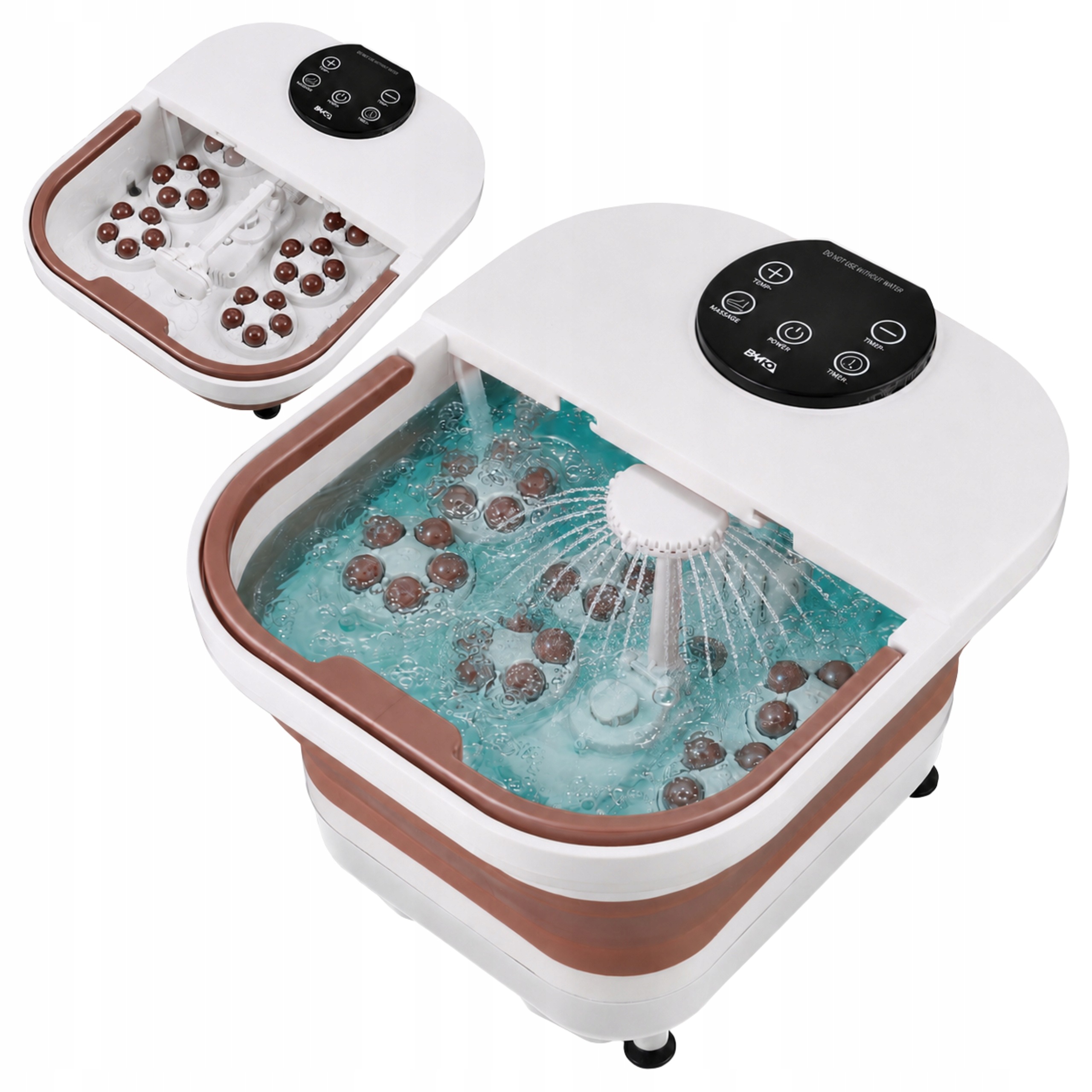Masażer Do Stóp Wodny Hydromasażer Podgrzewanie Bąbelki Składany 500W Spa