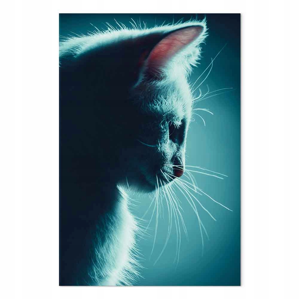 Obraz na plátně canvas Fauna Zvíře Portrét Profil Kočka Silueta 80x120 cm