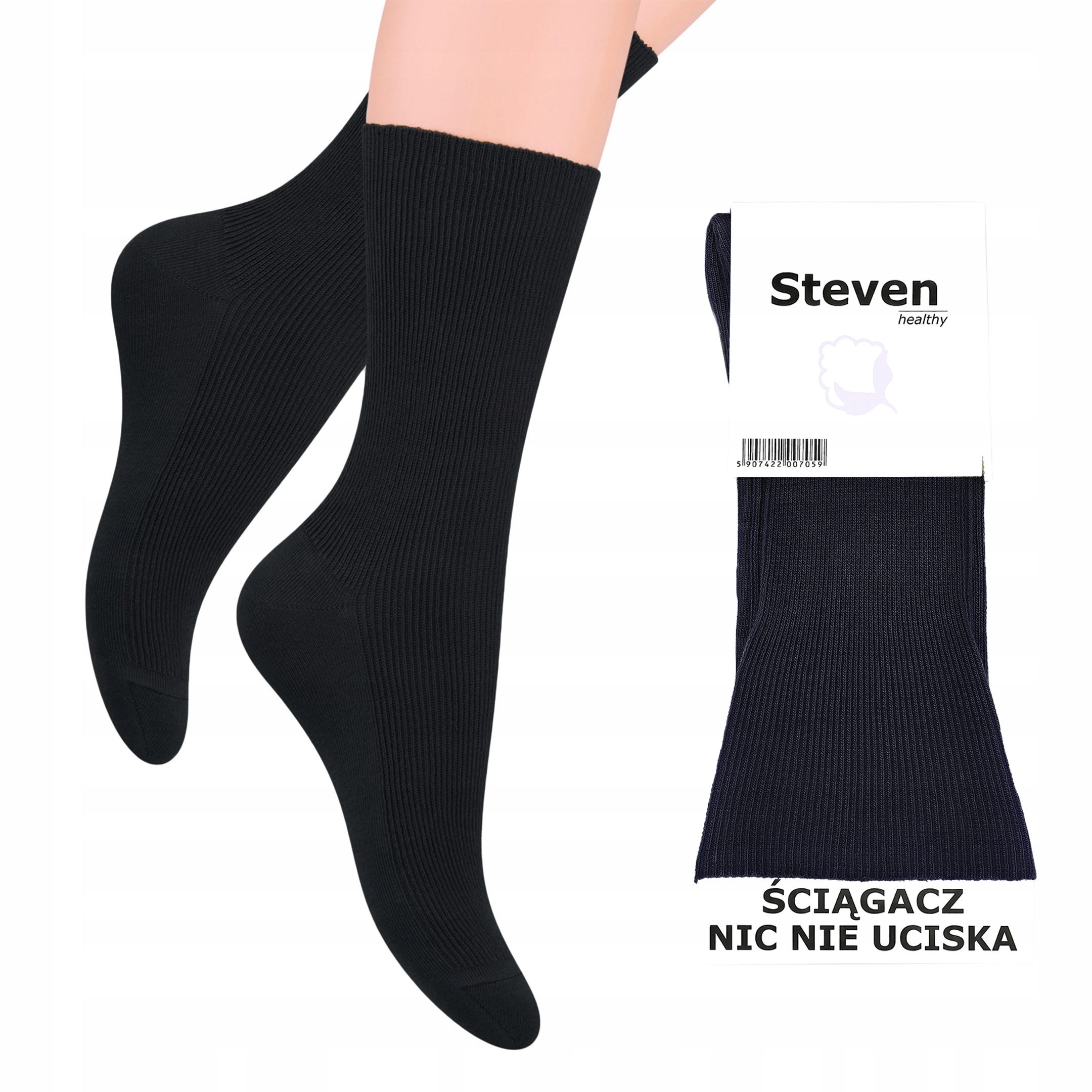 

Skarpety męskie Bezuciskowe czarny Steven 35-38