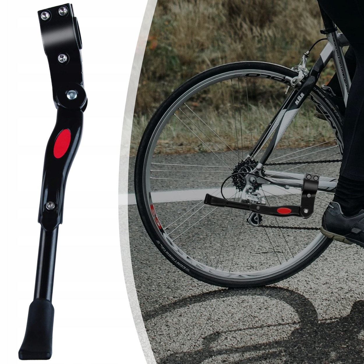 PODPÓRKA STOPKA ROWEROWA NÓŻKA REGULOWANA DO ROWERU TYLNA BOCZNA ALUMINIOWA Model REGULOWANA STOPKA DO ROWERU