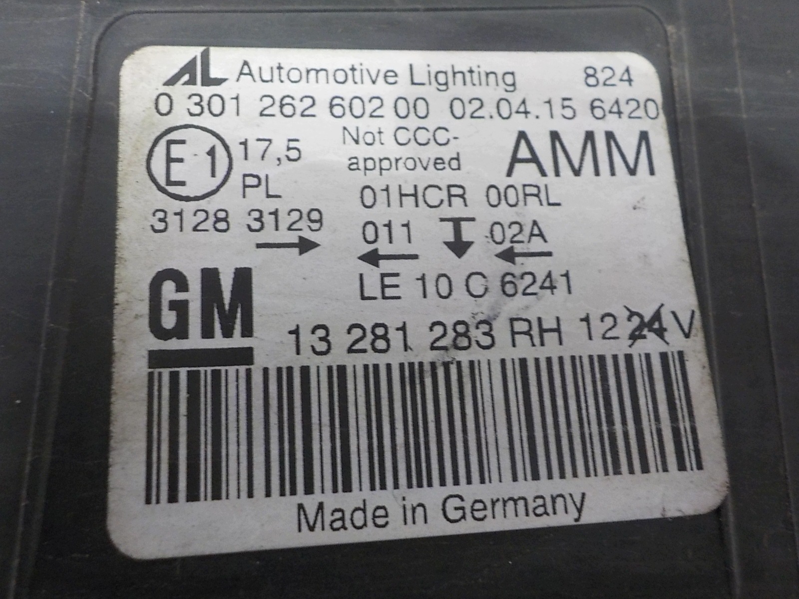 OPEL ASTRA J IV light right front front UK 13281283