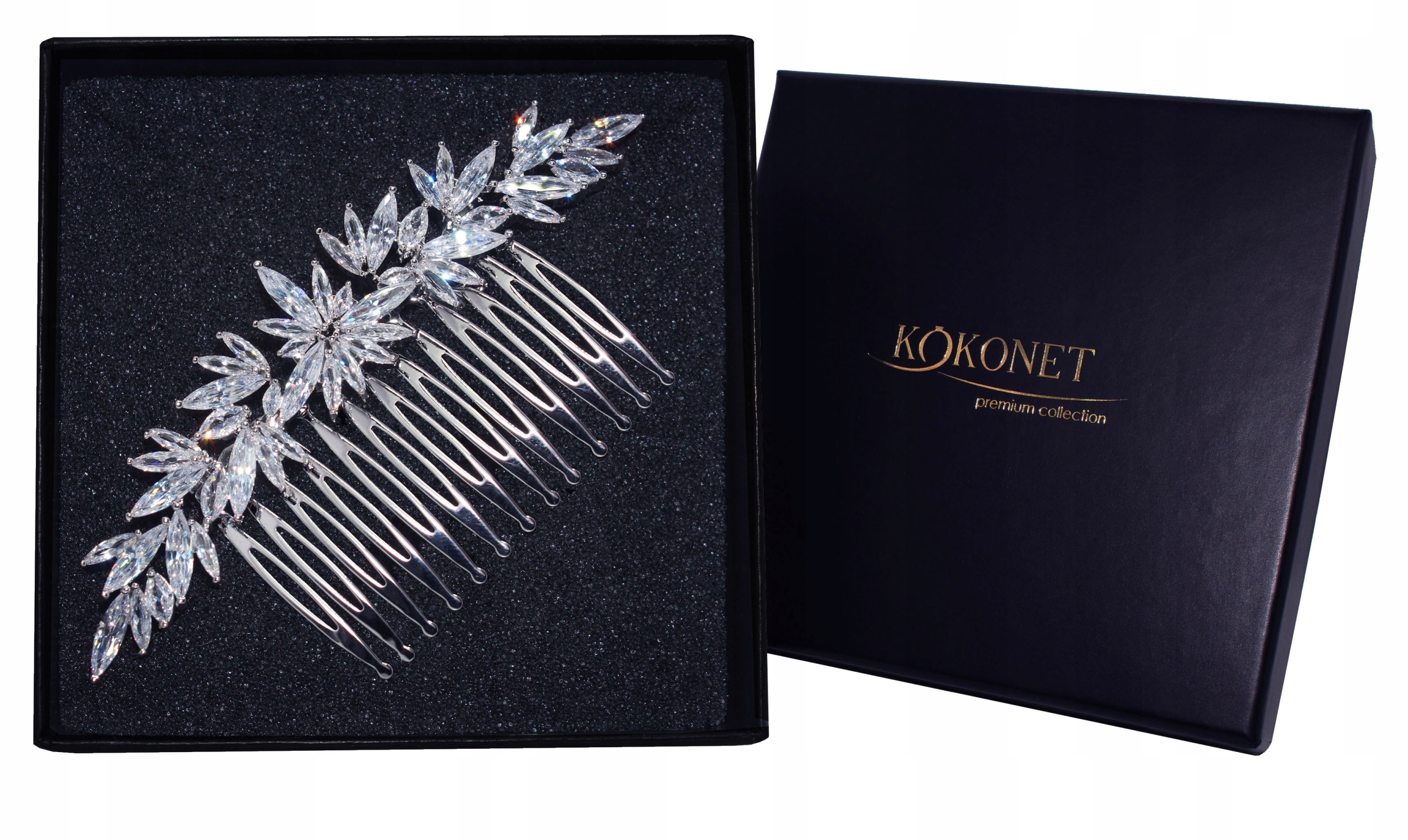 Hřebínek Stříbrný s lístky vlny Dekorace do vlasů