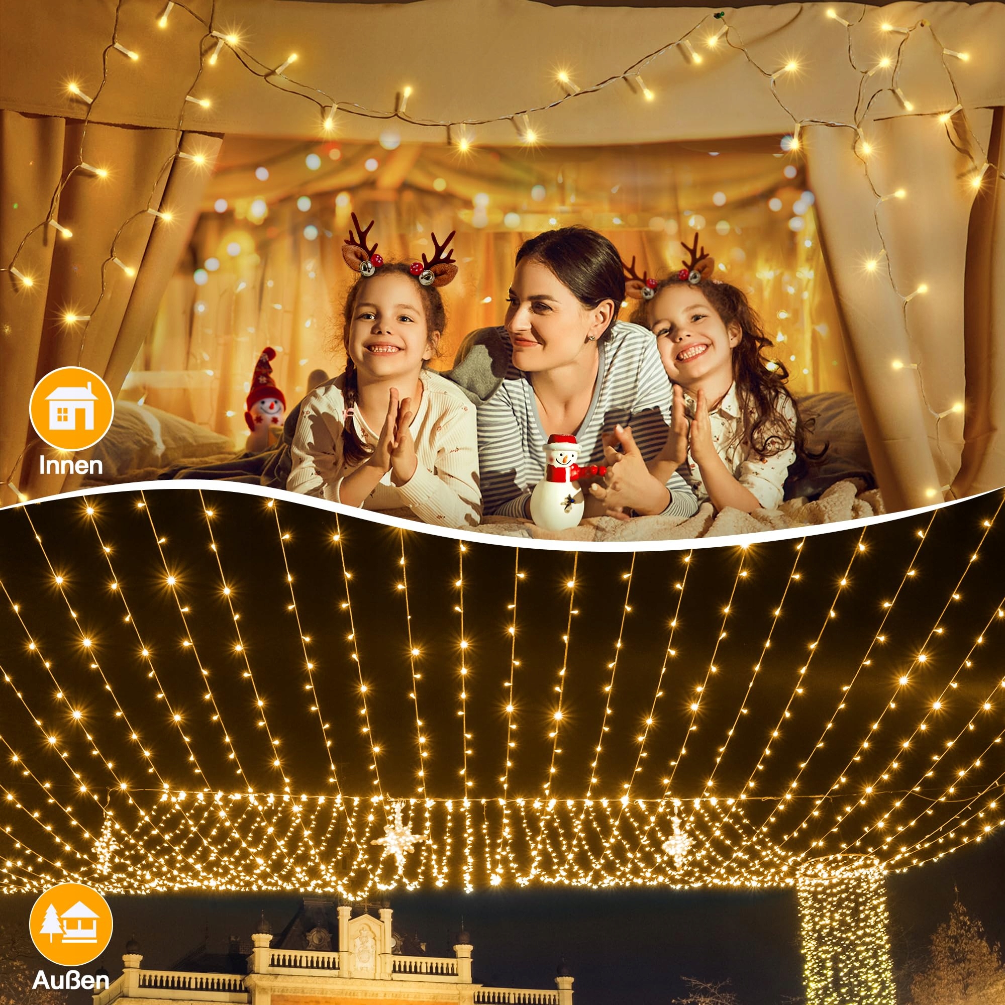 OLLNY Wodoodporne Lampki Choinkowe Świąteczne 8 Trybów 80M 800LED — miniatura 8