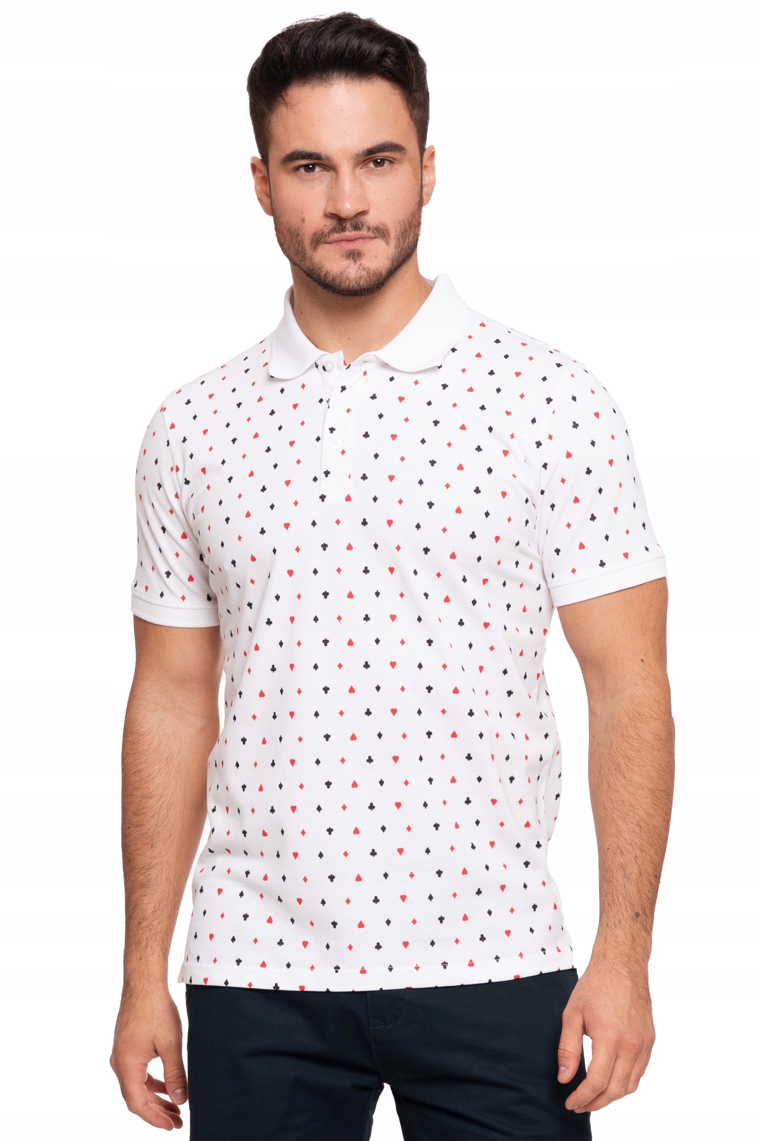 KOSZULKA MĘSKA POLO POLÓWKA W KARCIANY WZÓR ELEGANCKA KLASYCZNA MORAJ 2XL Marka Moraj