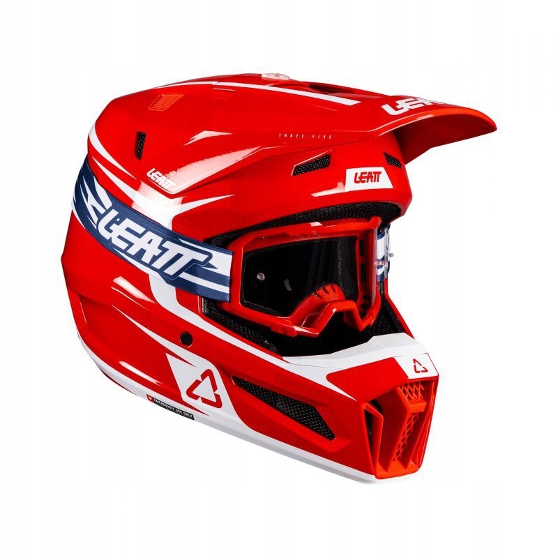 Motocyklová Prilba S Okuliarmi Leatt Kit Moto 3.5 Red XL