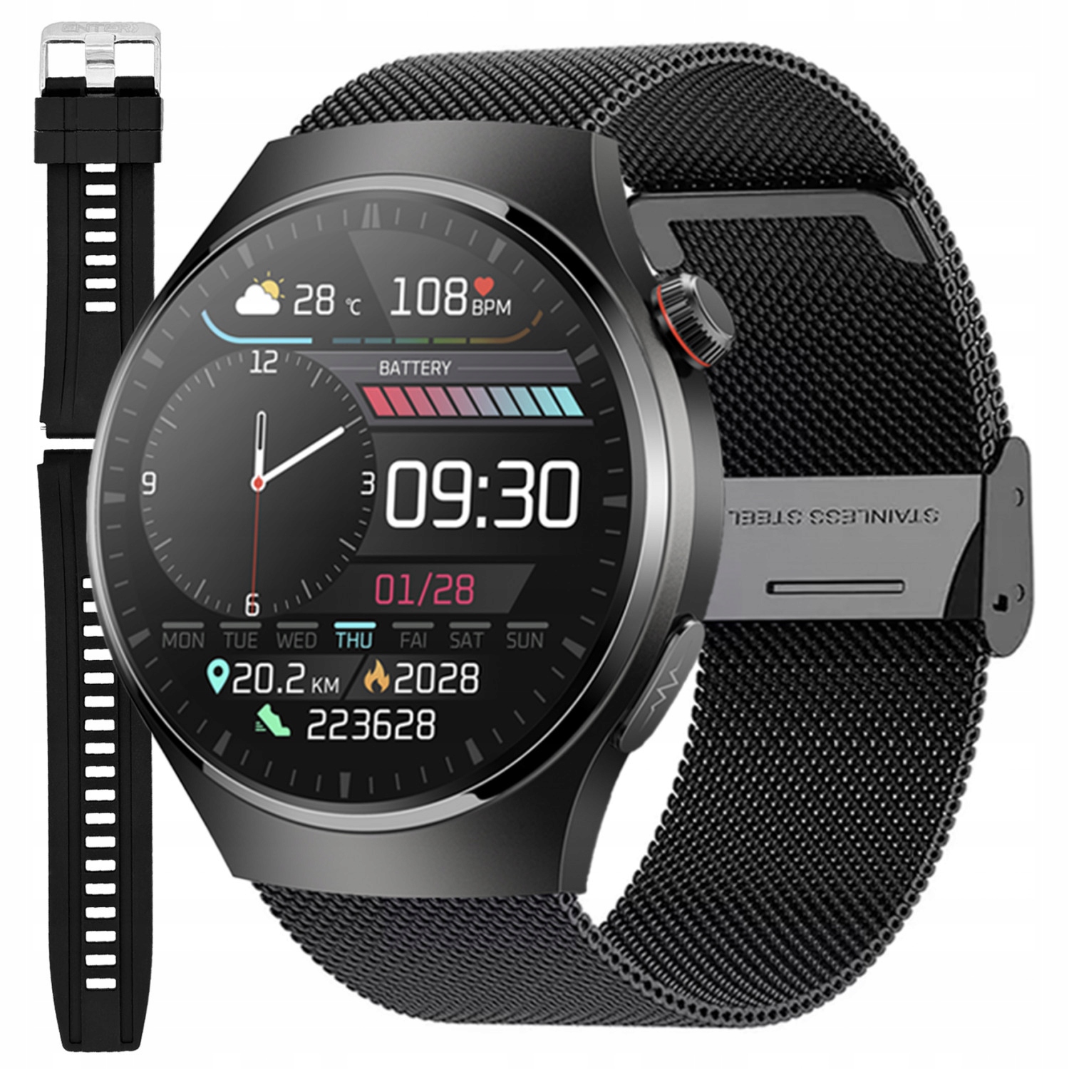 Chytré Hodinky Pánské Hodinky Enter Ekg Měření Cukru Puls Tlak Hovoru Pl