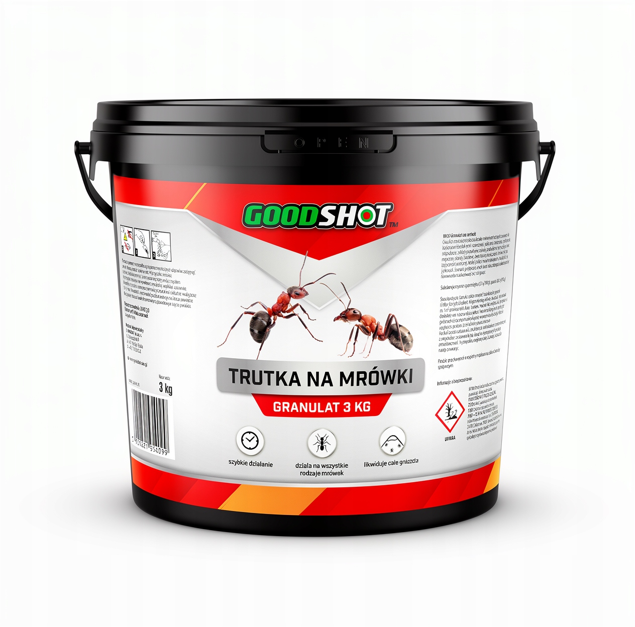 Vražedný přípravek na mravence 3 kg Granulát odstraňuje Hnízda a královnu Goodshot