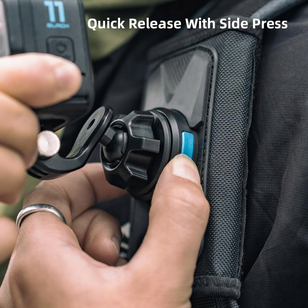 SUREWO Magnetyczny Uchwyt Na Plecak 360 Stopni Do GoPro i DJI Osmo Action — miniatura 4