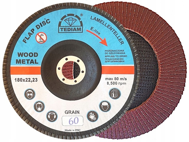 TARCZA ŚCIERNICA LAMELKOWA LISTKOWA KORUND 180 P60