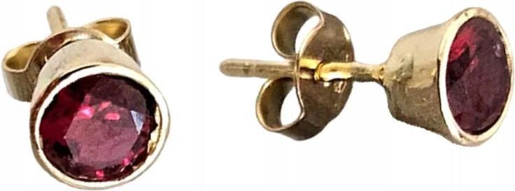 Zlaté náušnice 585 rubínové jemné zirkony na kolík a šroubky dárek