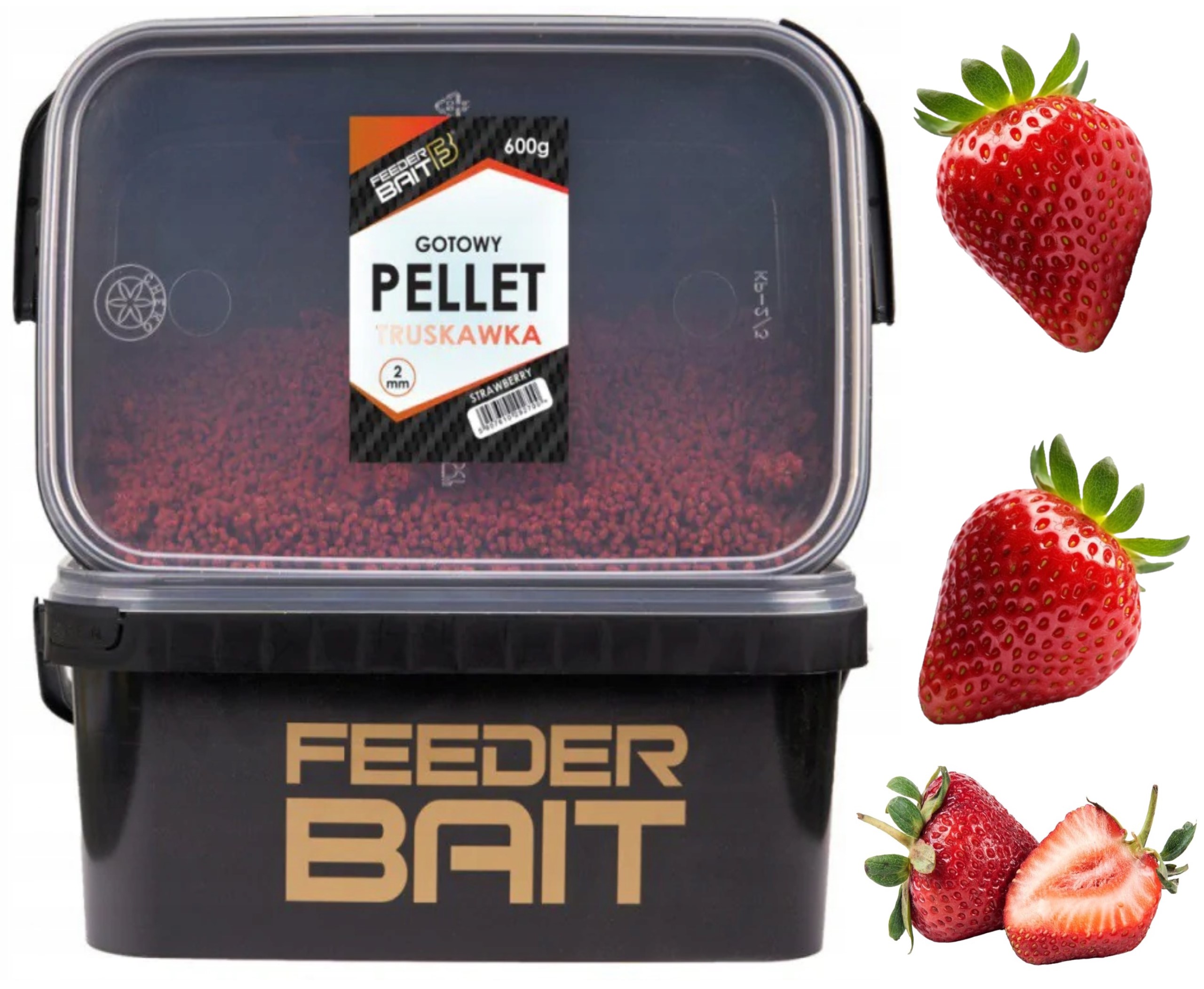Feeder Bait pellet gotowy w wiaderku Truskawka method feeder killer 600g