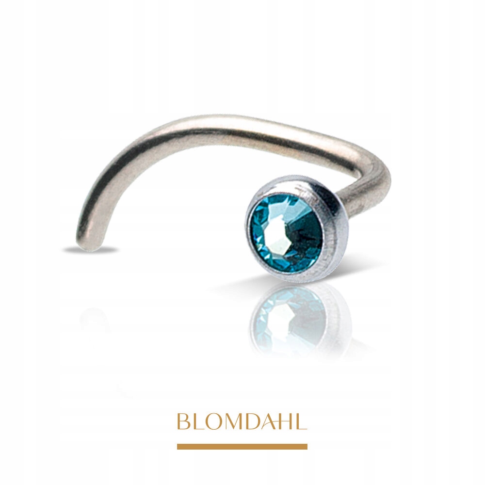 Blomdahl Hypoalergenní Náušnice Do Nosu Bezel Aquamarine 3 mm