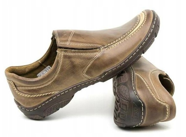 POLSKIE BUTY JOKER SKÓRZANE 213 BRĄZ 42