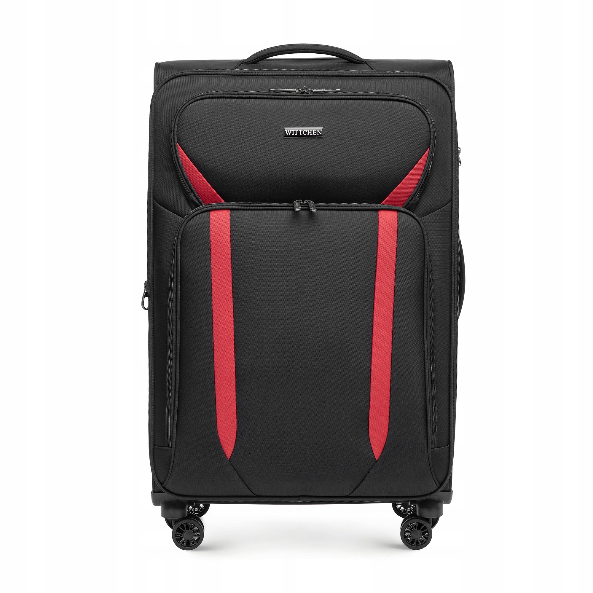 Walizka Wittchen Prime Line 56-3S-183-11 duża materiałowa czarno-czerwona