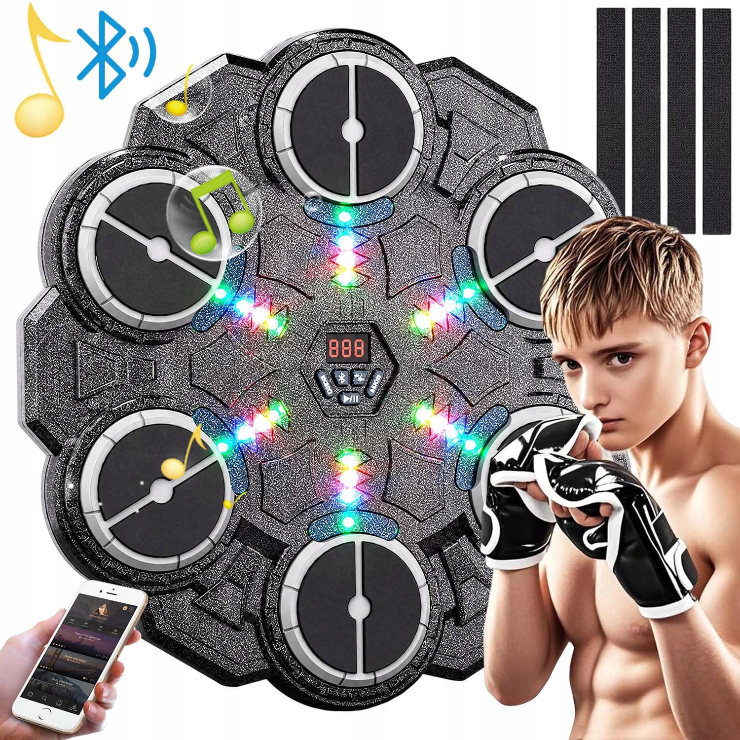 Music Boxing Machine 9 Režimů S Bluetooth V Tréninkové Boxovací Stěně