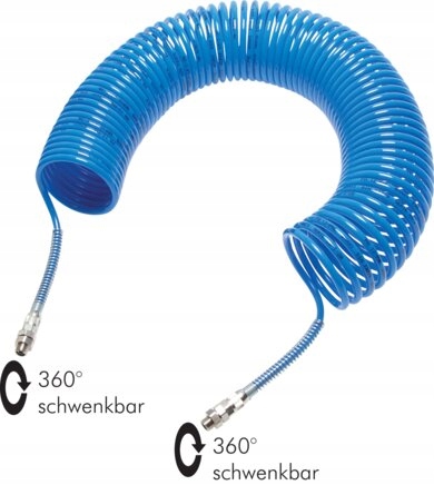 Černý spirálový kabel Pa 15x12 závitové připojení G 1/2" 2,5 m