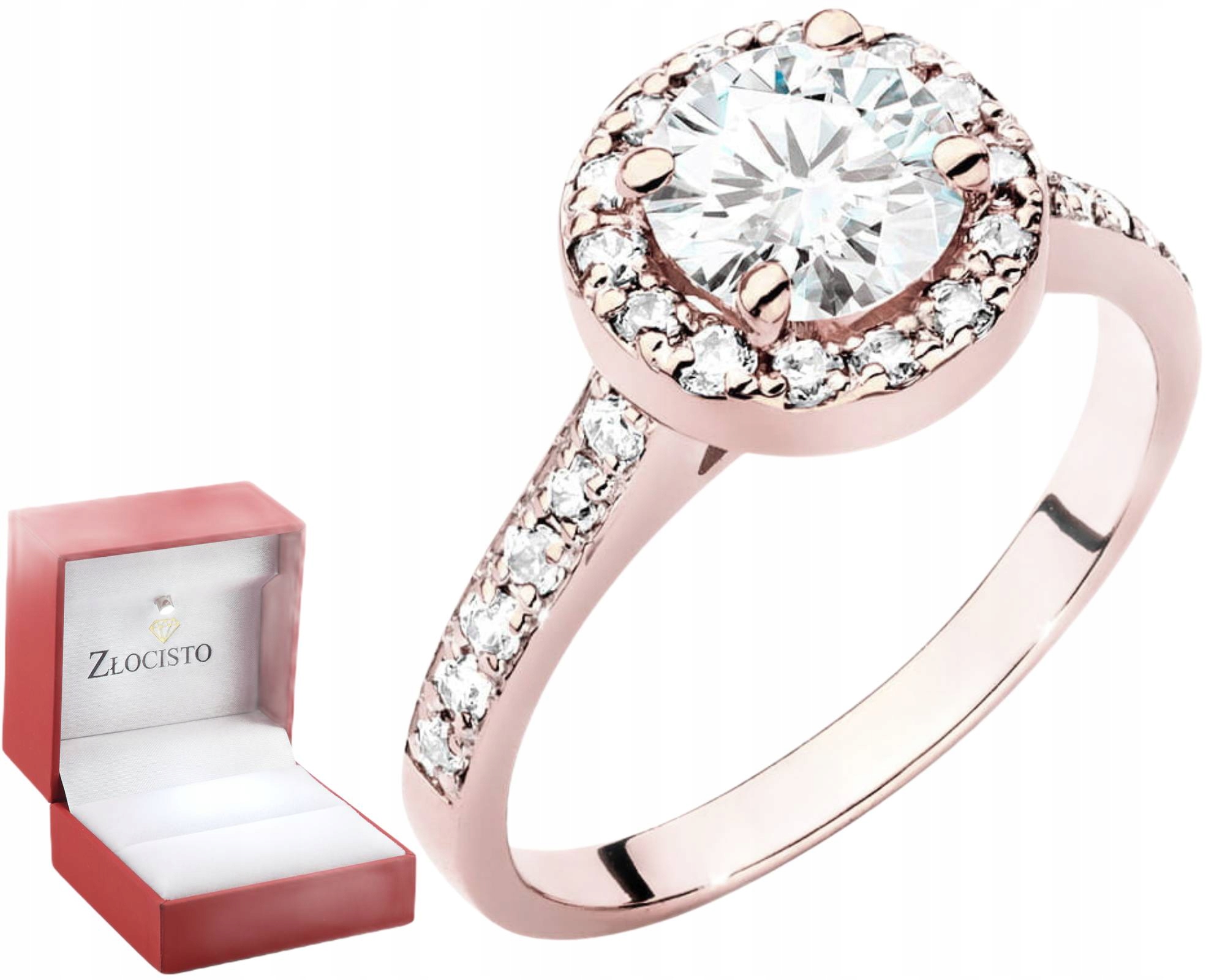 Růžové Zlato Prstýnek S Laboratorními Diamanty 1,38 Ct Gravírování 585