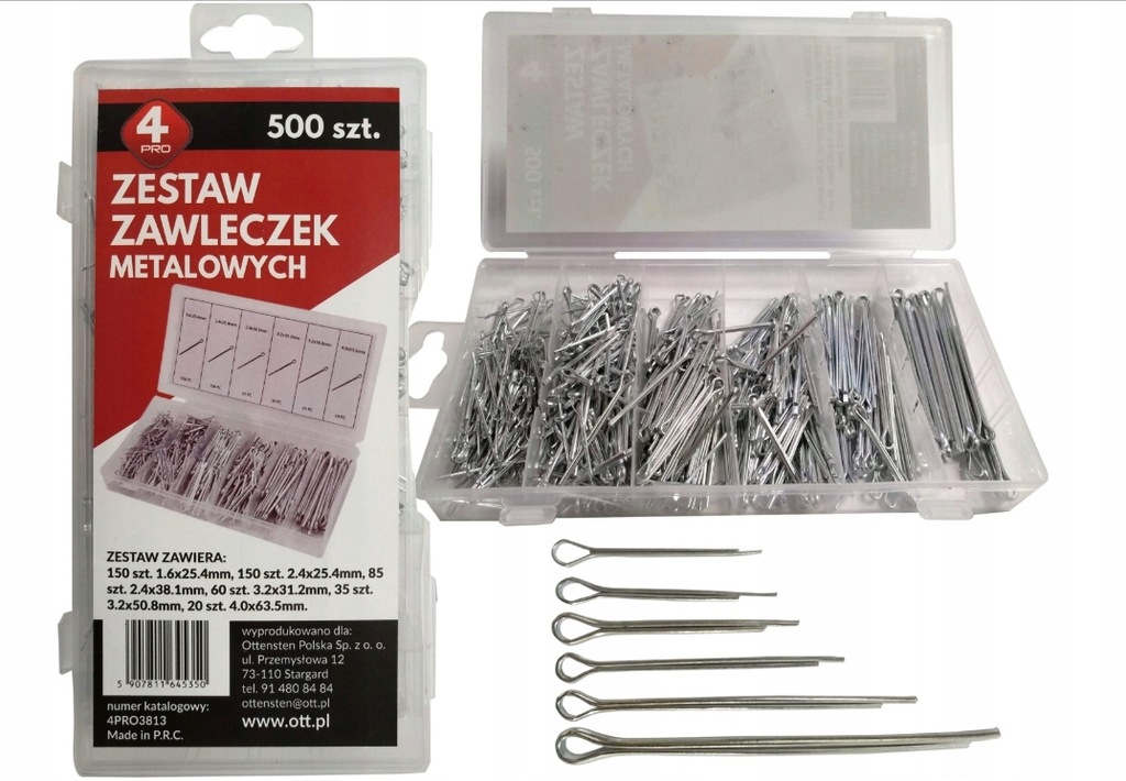 

Zawleczki metalowe 500 szt przetyczki metalowe